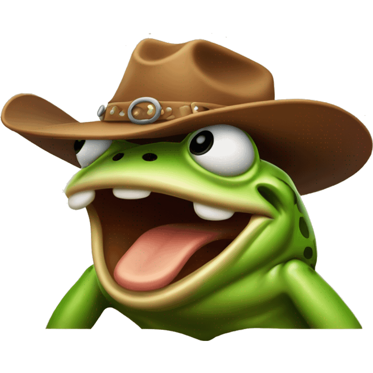 Cowboy frog gasping  emoji