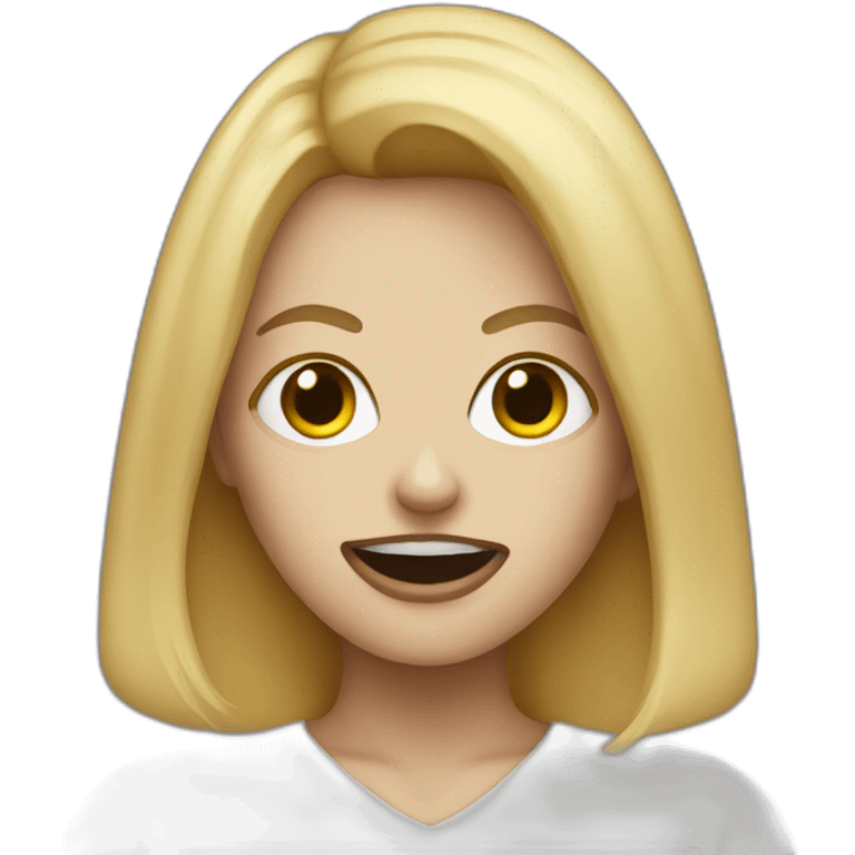 blonde girl wearing mask from scream movie emoji