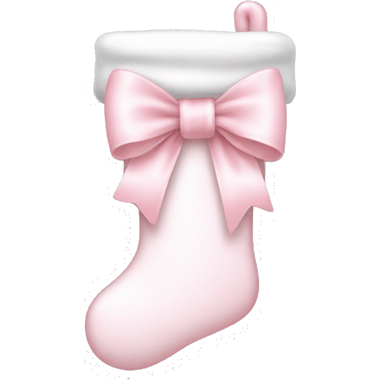 pale pink and white stocking with pale pink bow emoji