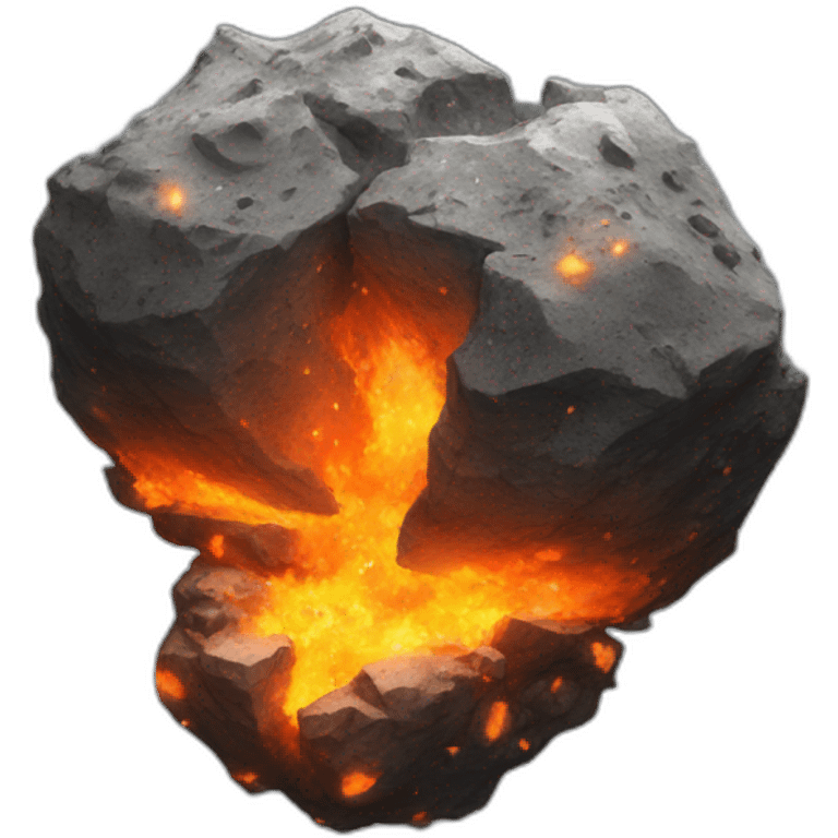 an asteroid crash with fire flame emoji