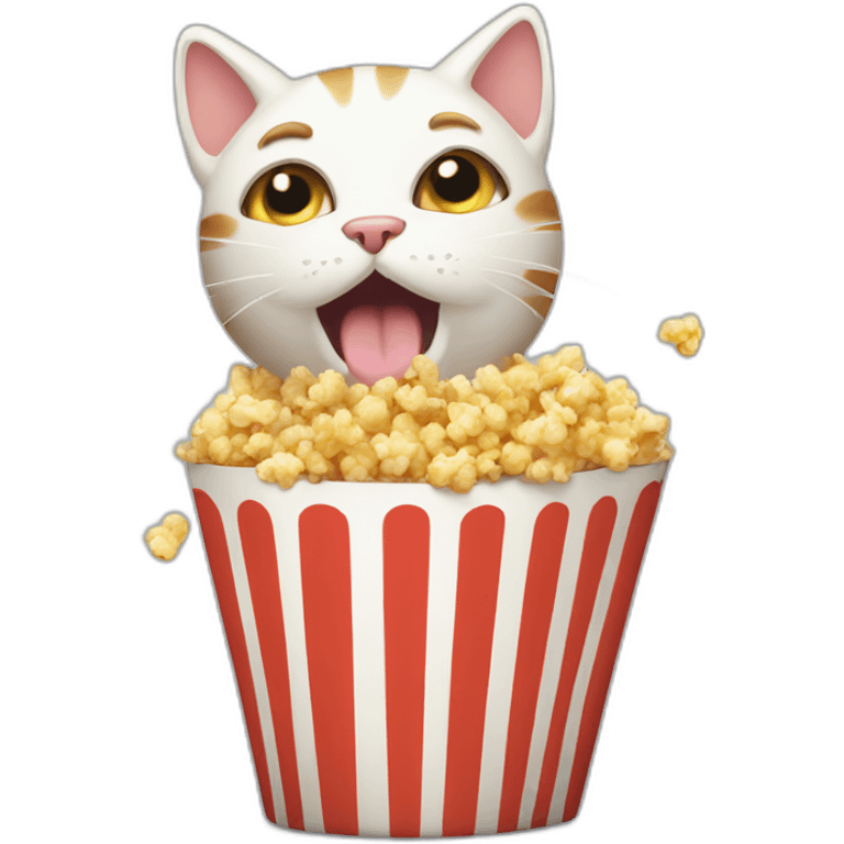 Farting popcorn cat emoji