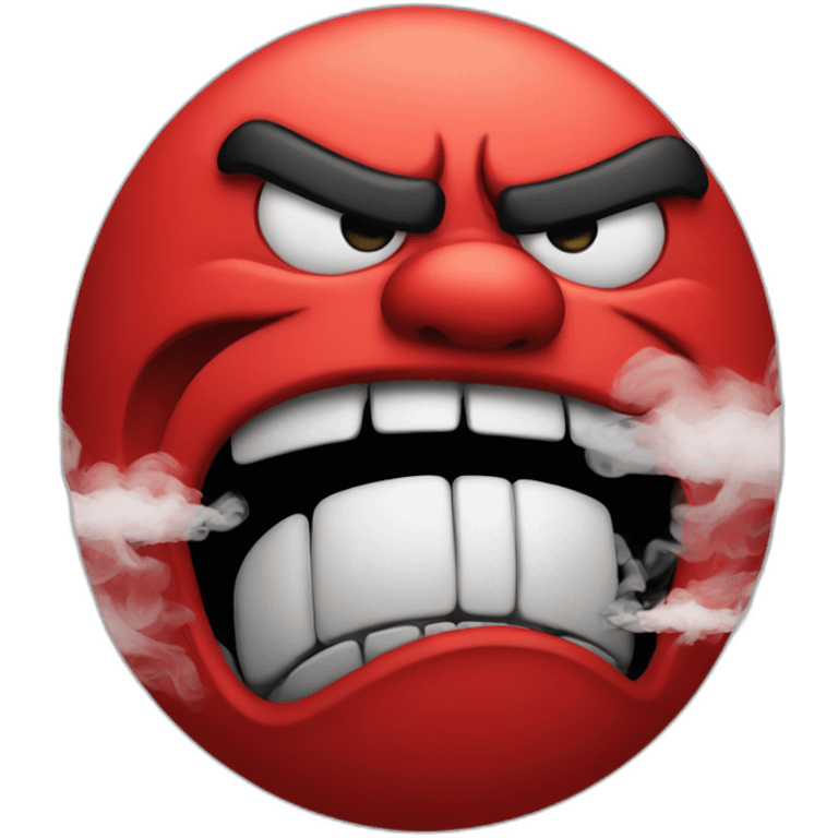 Red angry face with smoke coming out of the nose emoji