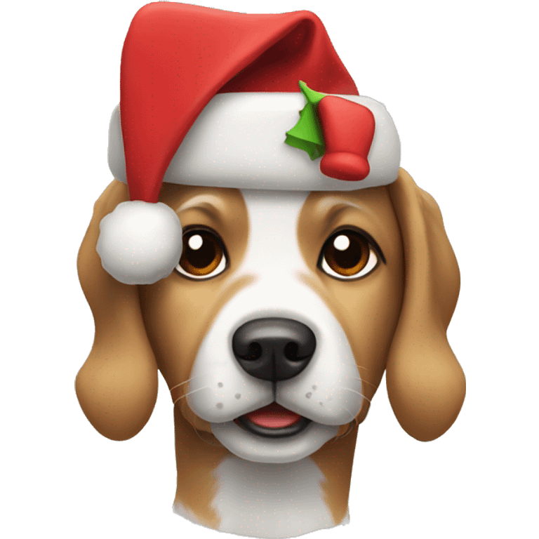 Dog wearing Christmas clothes emoji