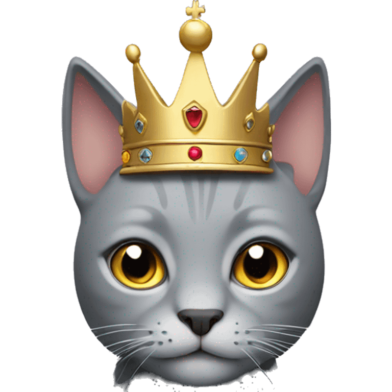 Grey cat with crown  emoji