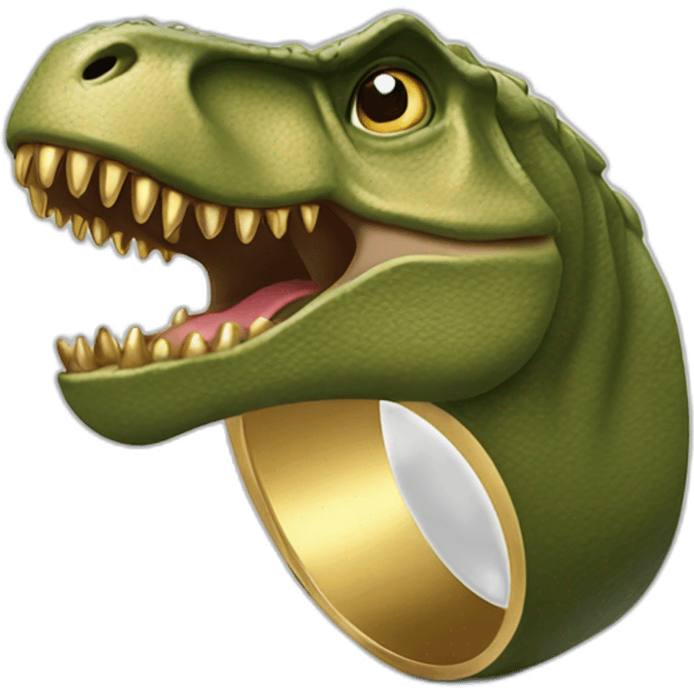 t-rex with gold ring emoji