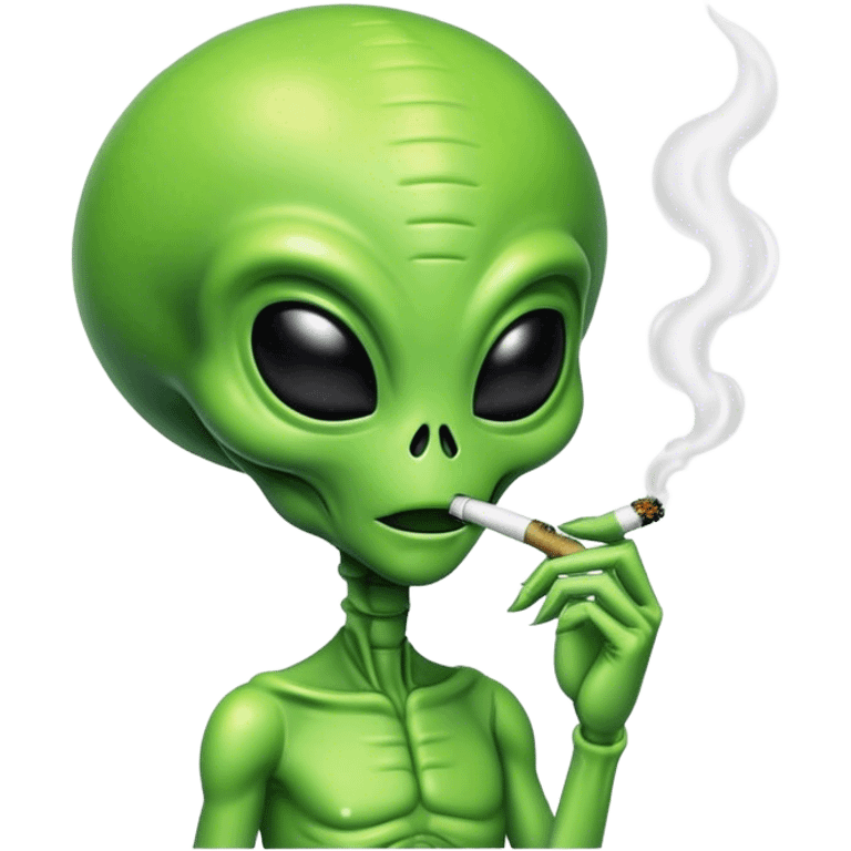 Alien with weed emoji