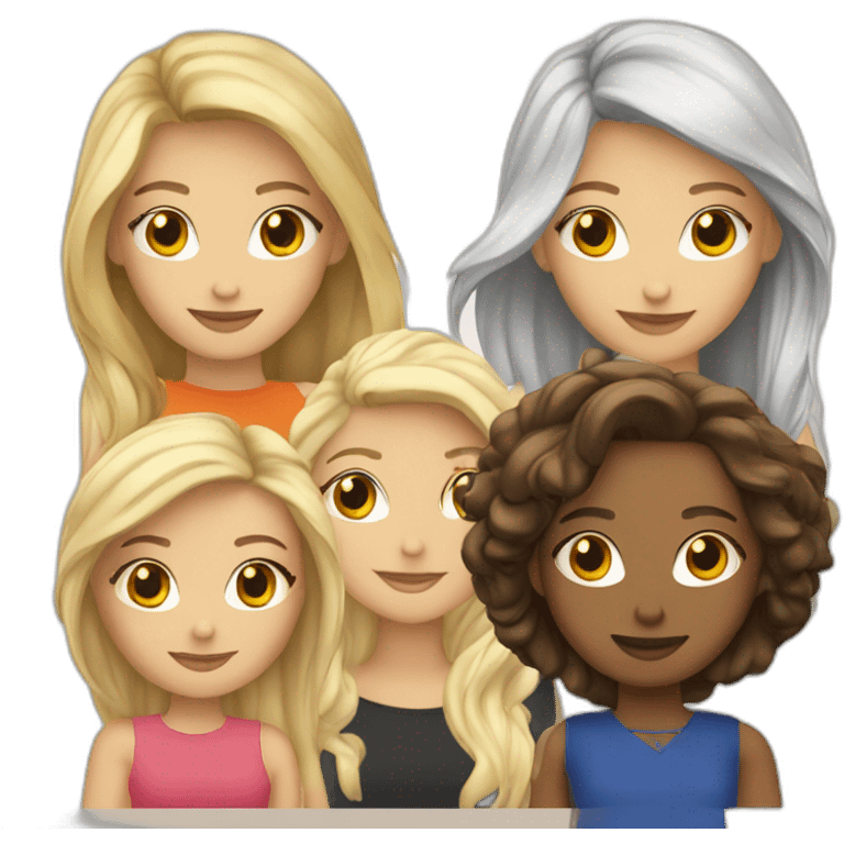 Un groupe de 4 amie une blonde et les autres brunne emoji