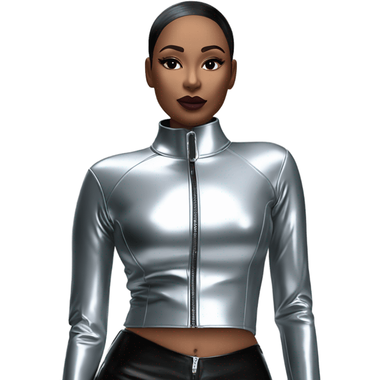 female latex jacket emoji