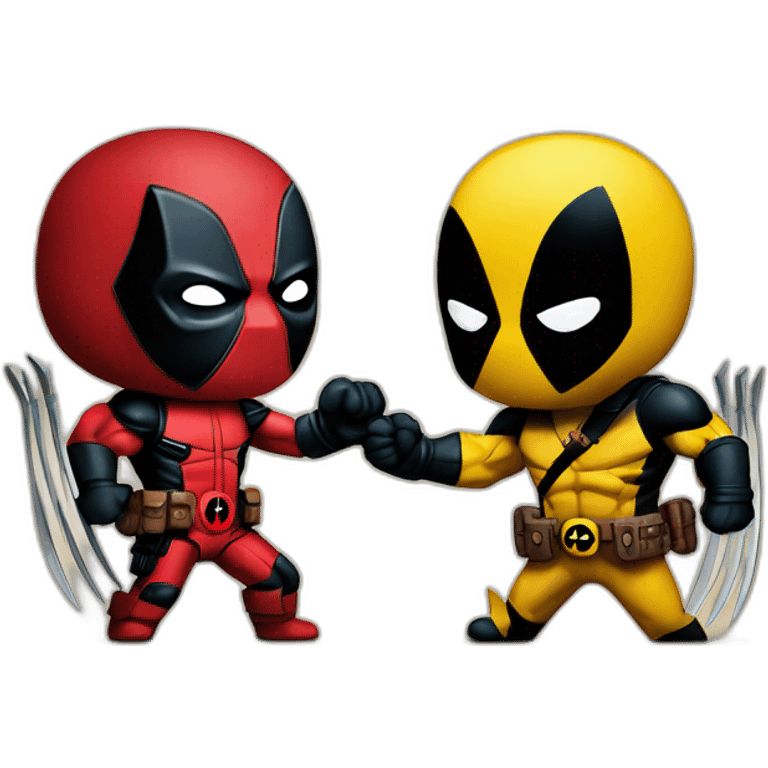 Deadpool and Wolverine holding hands emoji