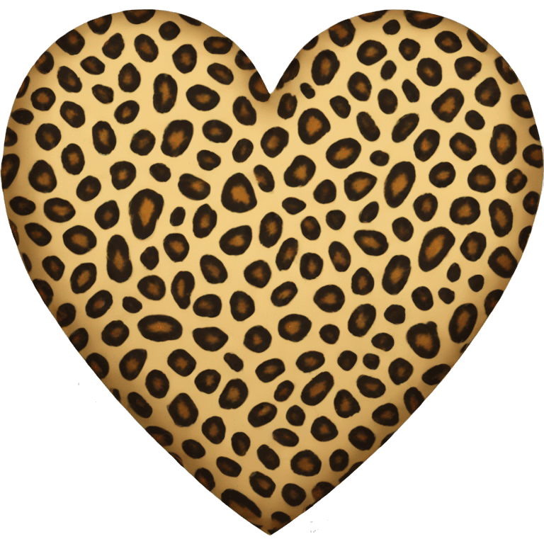 leopard print heart  emoji