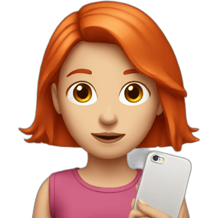 red-head-girl-with-smartphone emoji