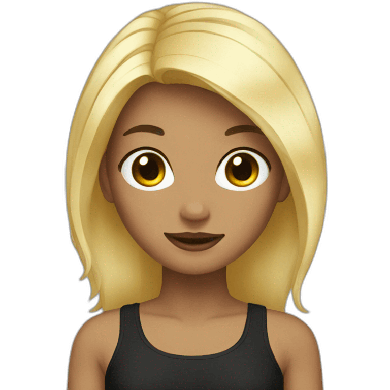 blonde and black hair emoji