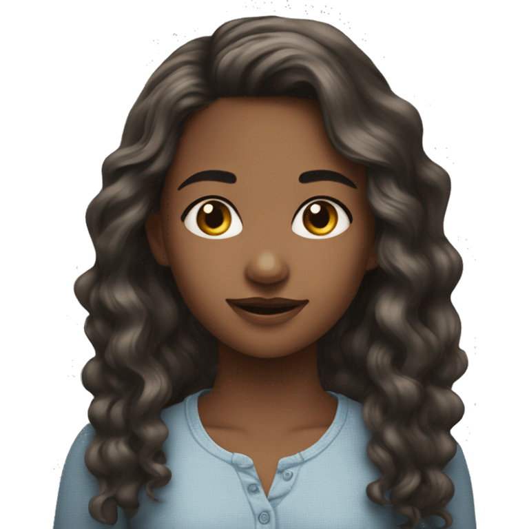 Young girl she is beautiful tall pointed nose wavy hair emoji