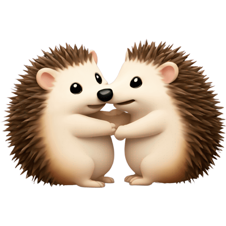 Hedgehogs hugging emoji