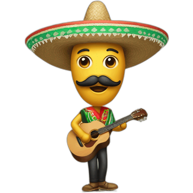 mexican with sombrero moustache and maracas emoji