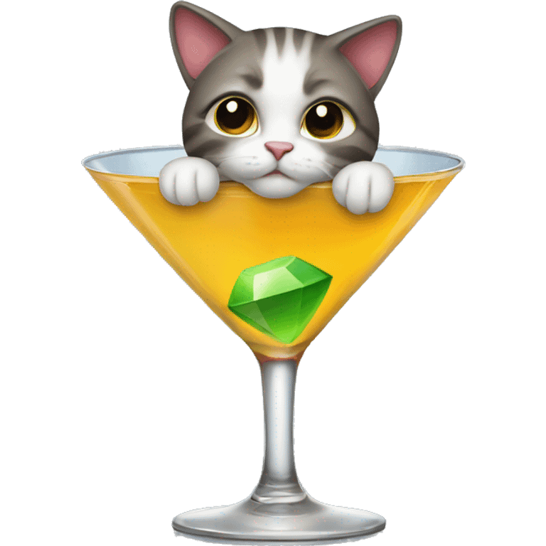 Cat sitting in a martini glass emoji