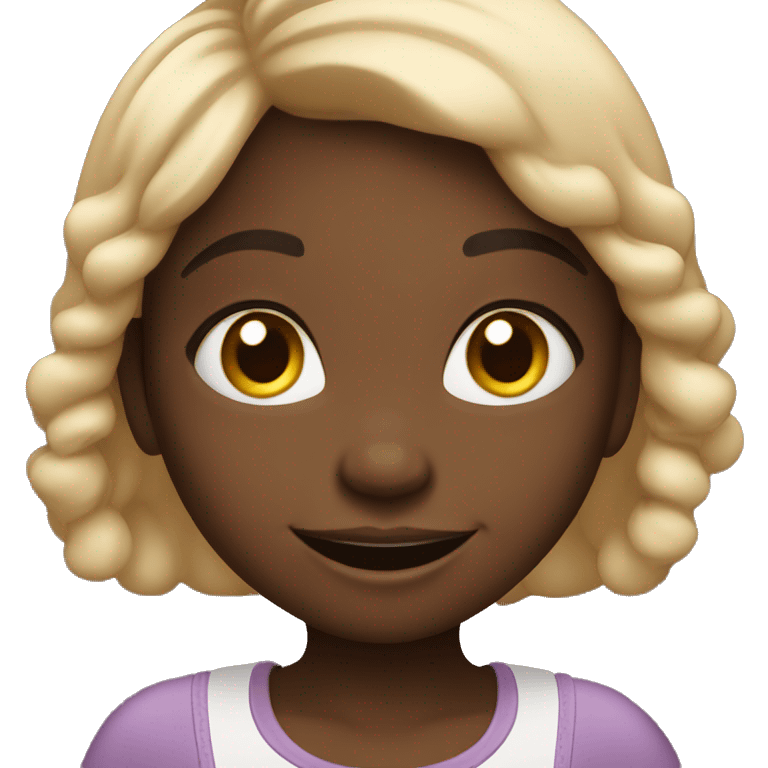 cute black little girl waving at camera emoji