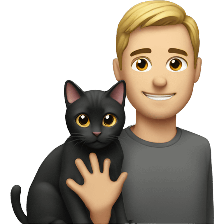 Man and cat emoji