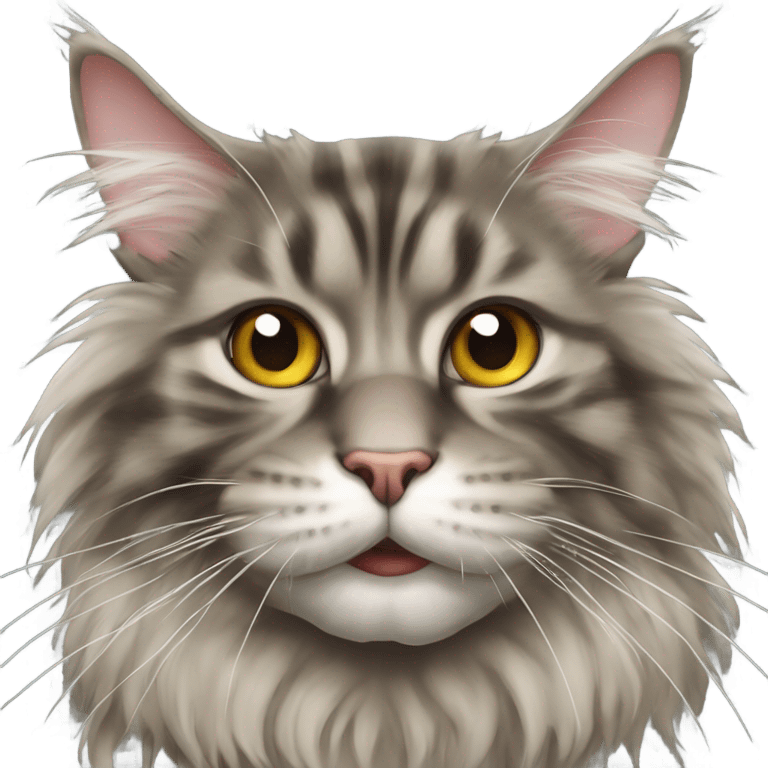 Maine Coon with a stupid mouth and stupid eyes  emoji