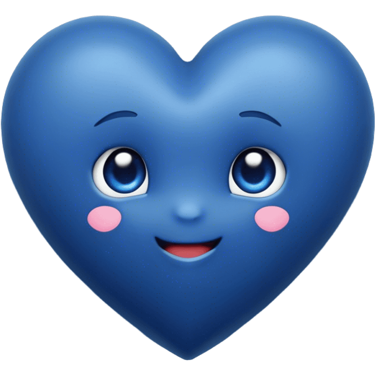 Dark Blue heart with the words Hi Cutie! in the middle  emoji