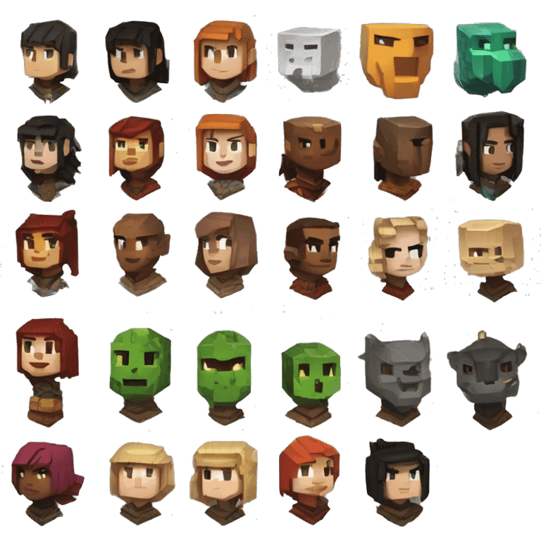 Minecraft style of dungeons and dragons characters  emoji