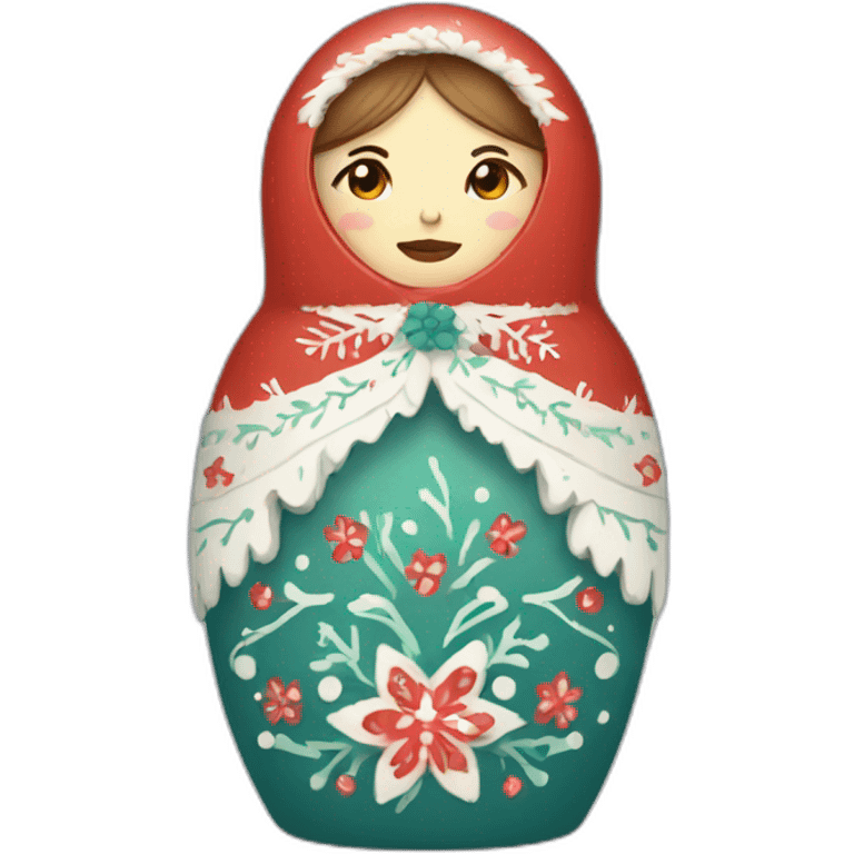 russian doll in winter emoji