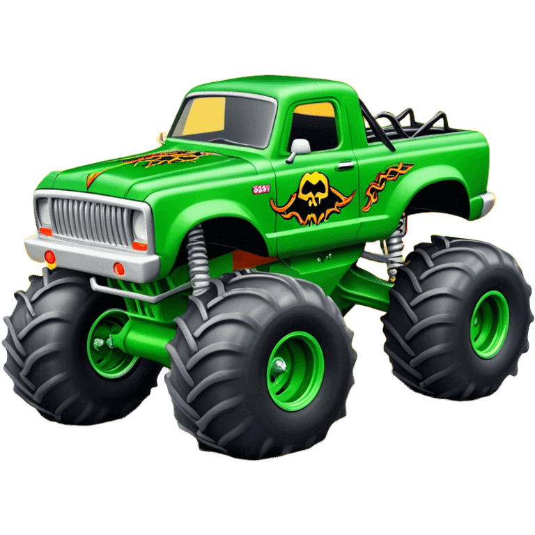 Grave Digger - Monster Jam (Model Year: 2022) (Iconic colour: Green with flames) emoji