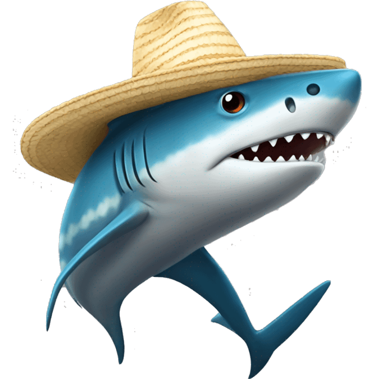 Tiburón con sombrero de copa emoji