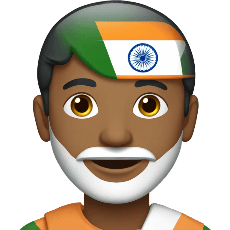 Indian man with india flag emoji