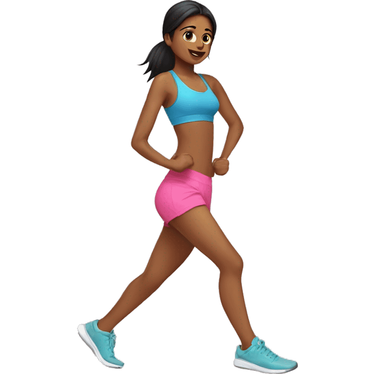 Cute girls workout Indian emoji