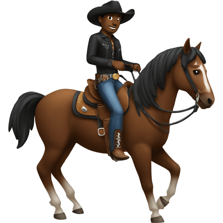 Black cowboy on a horse emoji