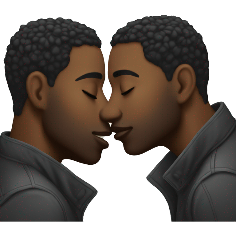 Black gay men kissing emoji