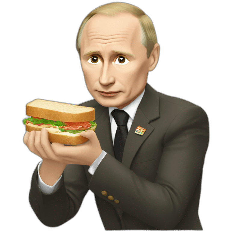 Putin eats a caviar sandwich emoji