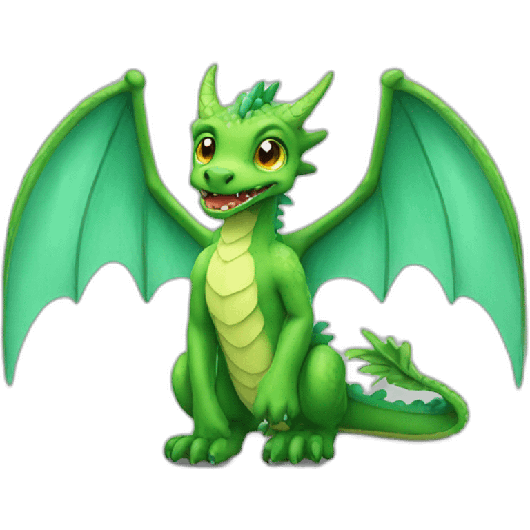 Green Angel dragon scared emoji