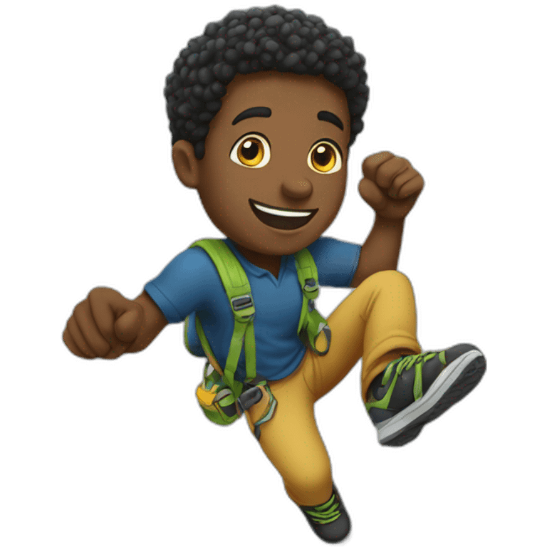 black man climbing to success emoji