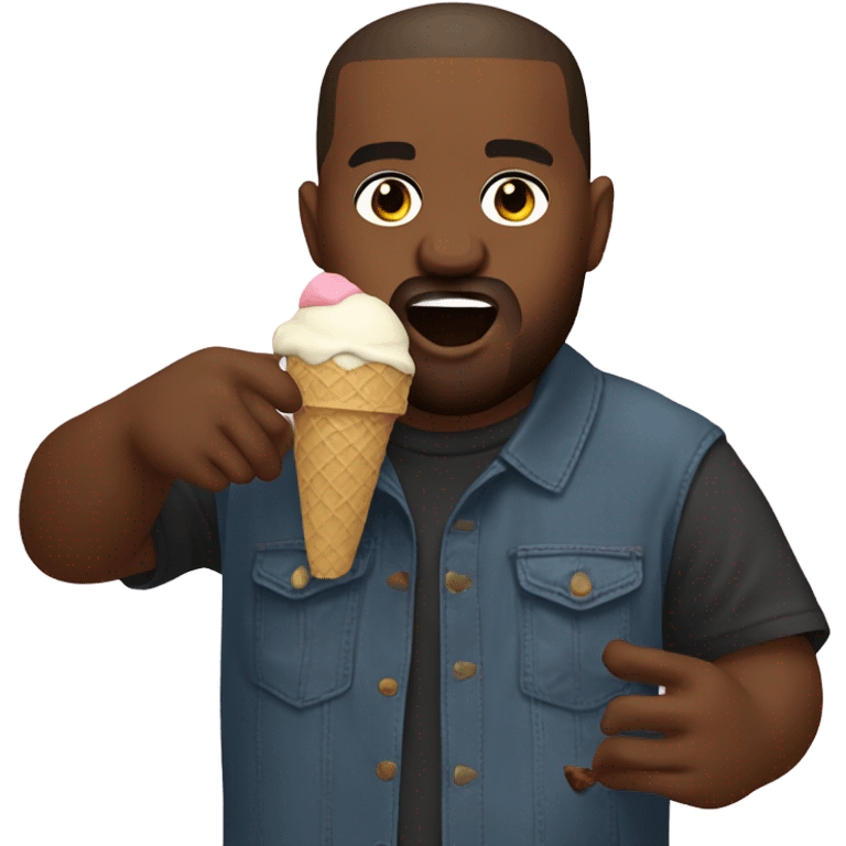 Kanye west eating ice cream emoji