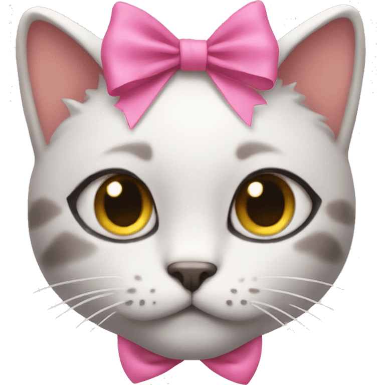 Kitty with a pink bow  emoji