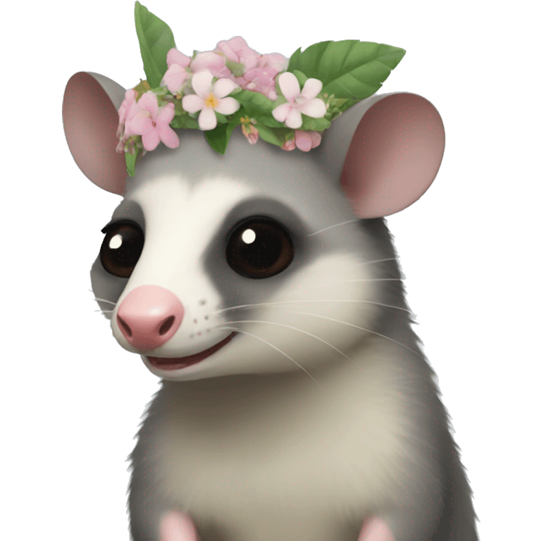 Possum with flower crown emoji