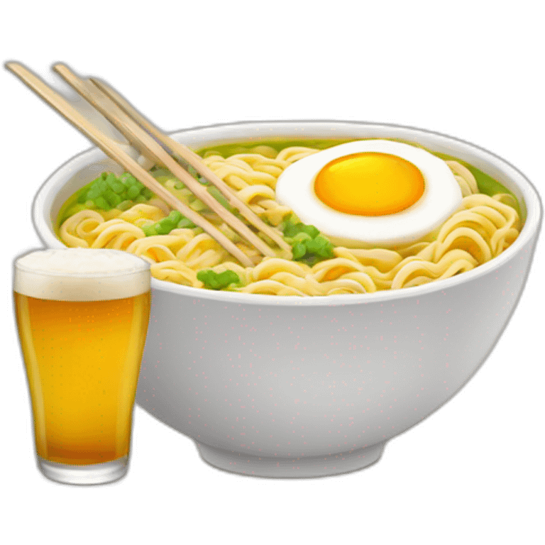 ramen and beer emoji