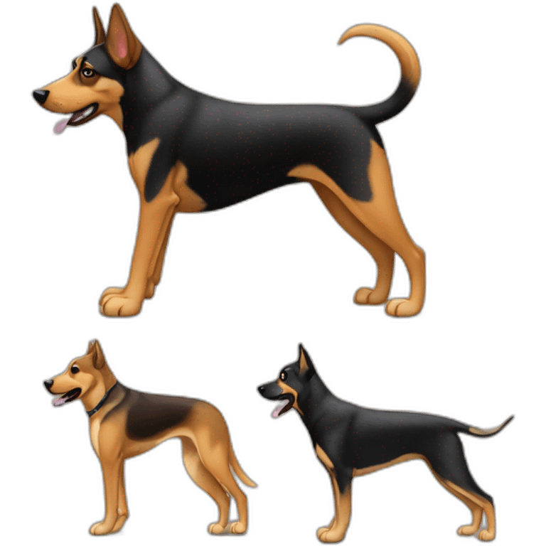 coonhound and German shepherd mix dog walking emoji