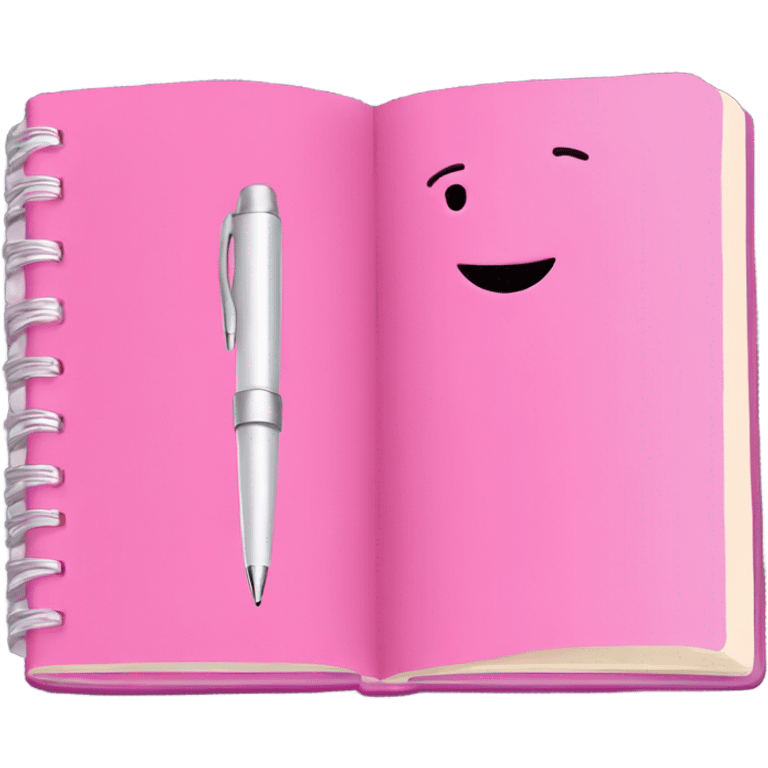 pink journal and pink pen emoji