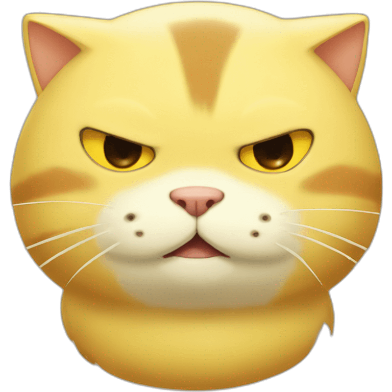 Yellow cat disguused of snorlax emoji