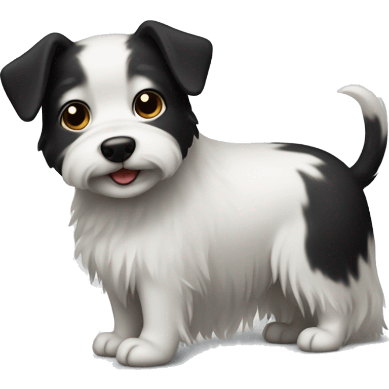 small white and black dog emoji