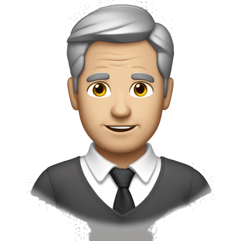 Emoji dad with greying brown hair, hazel eyes, medium build, shaven face emoji