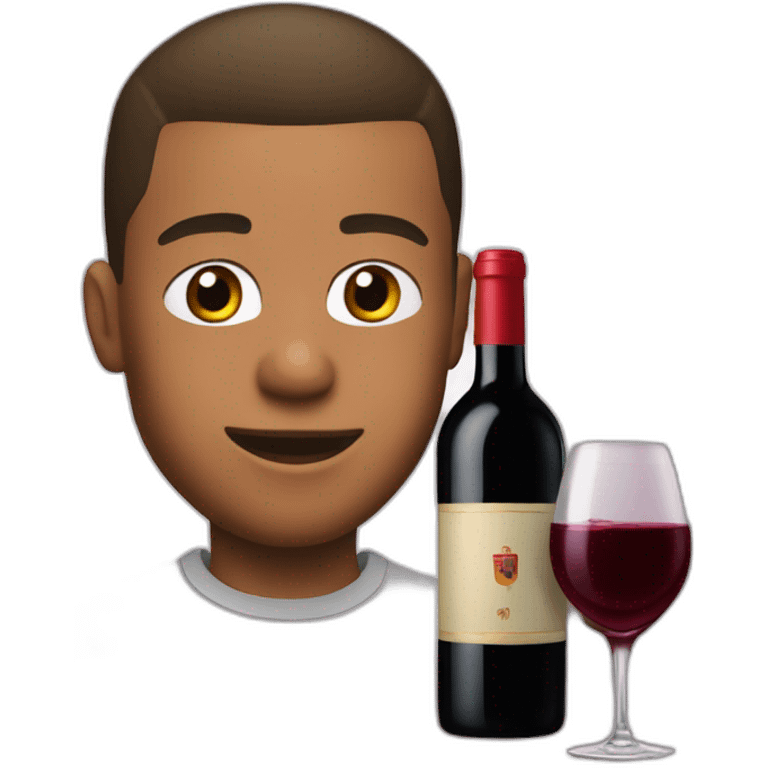 Mbappe driking red wine emoji