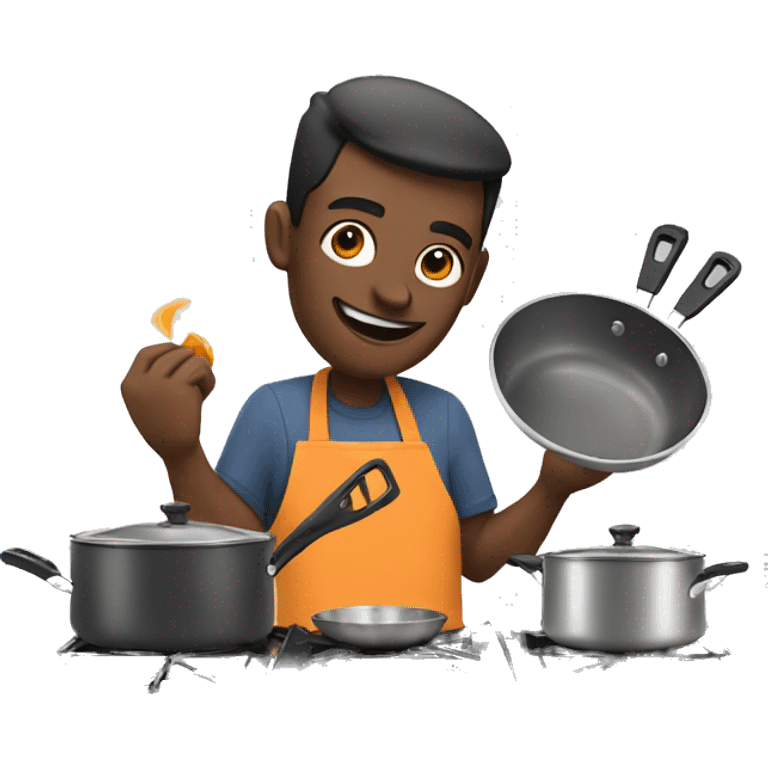  man cooking on a stove emoji