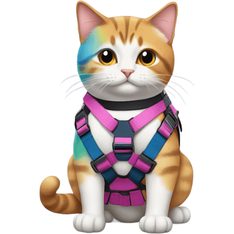 Cat wearing a harness  emoji