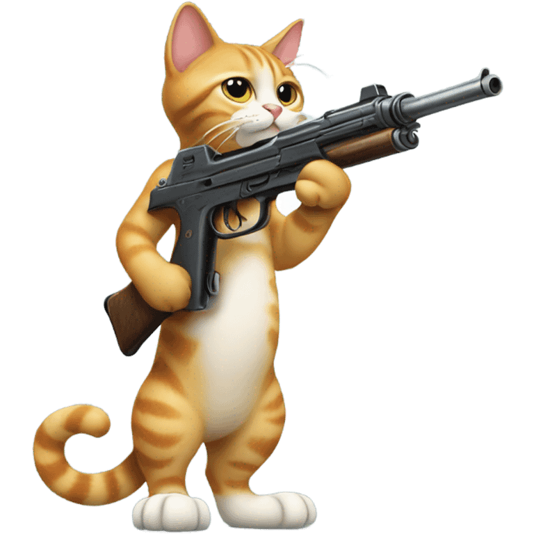 cat holding a gun emoji