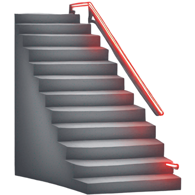 a stair with red neon effect emoji