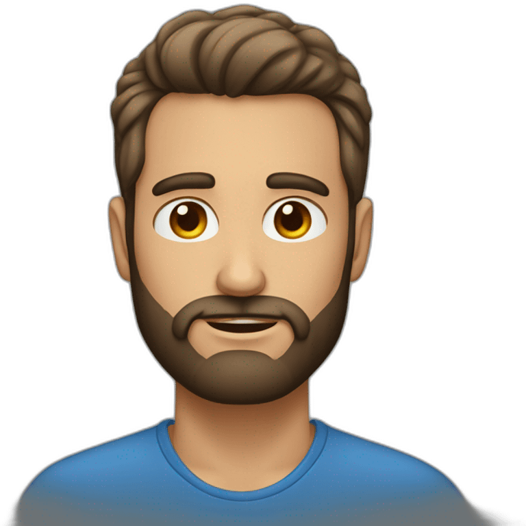 Hombre de 30 años con pelo y media barba emoji